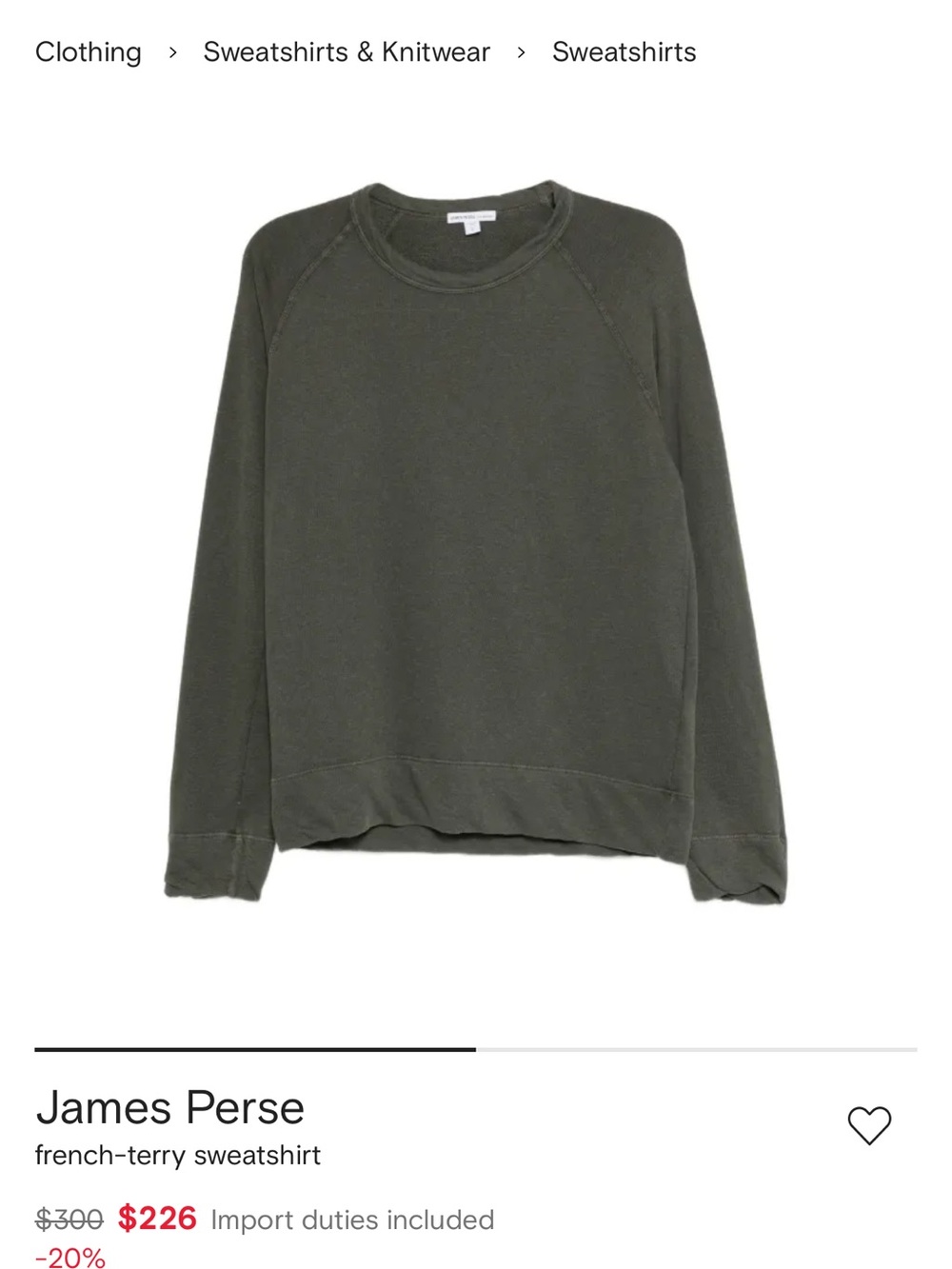 James Perse french terry cotton sweatshirt - Picture 2 of 4